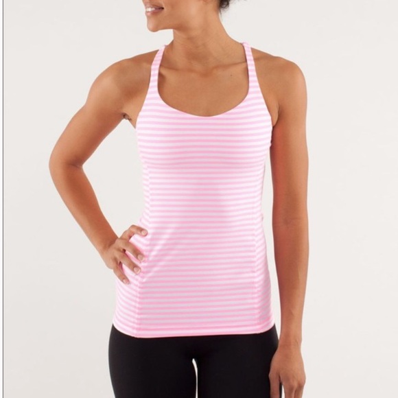 lululemon athletica Tops - Lululemon 6 Free To Be Tank Pink Striped